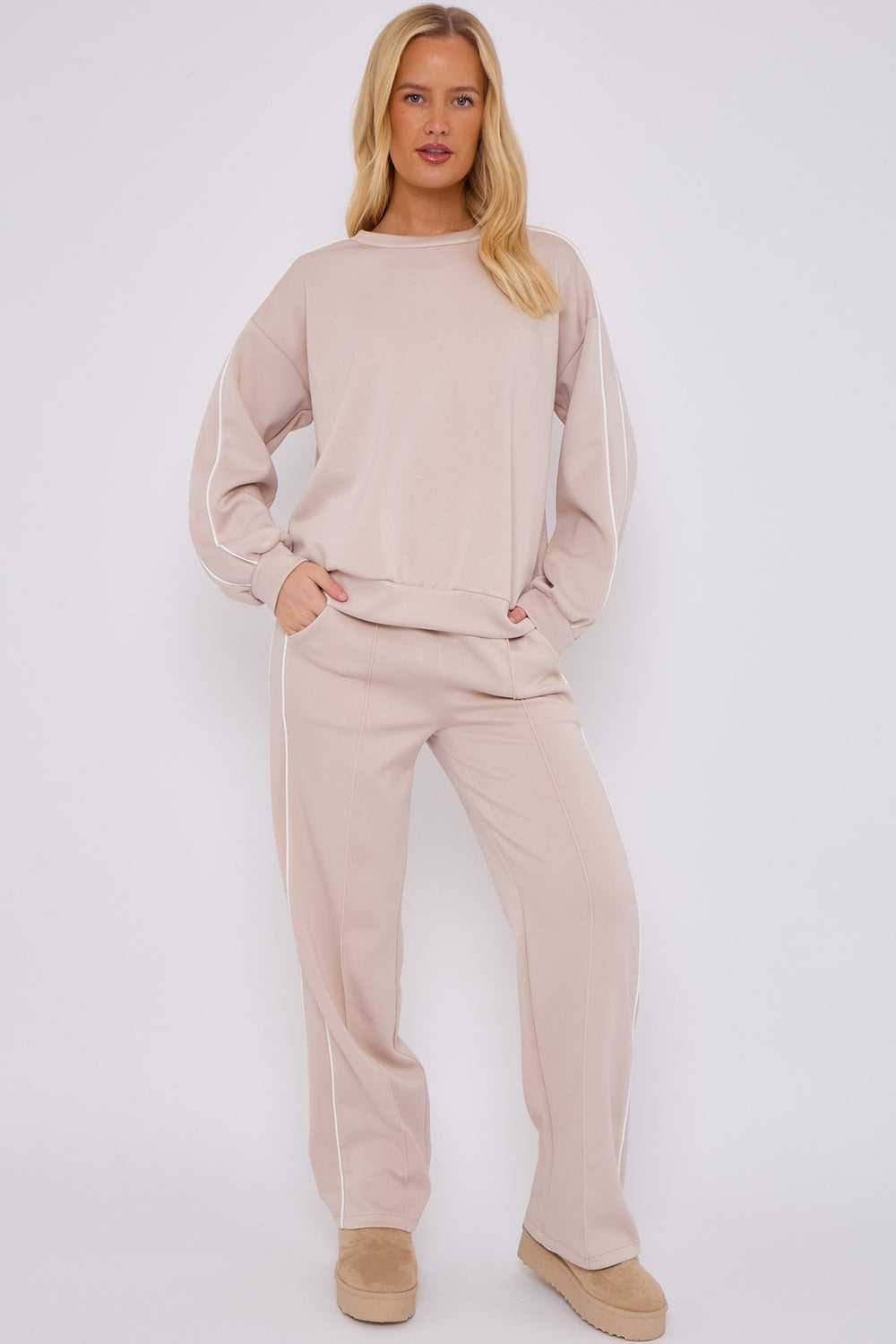 STRIPE DETAIL LOUNGEWEAR (15066316374400)