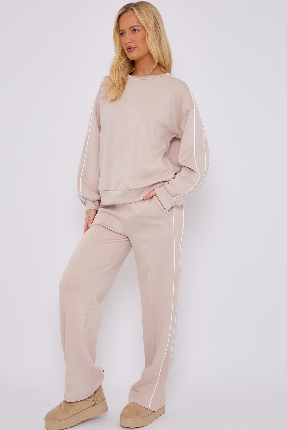 STRIPE DETAIL LOUNGEWEAR (15066316374400)