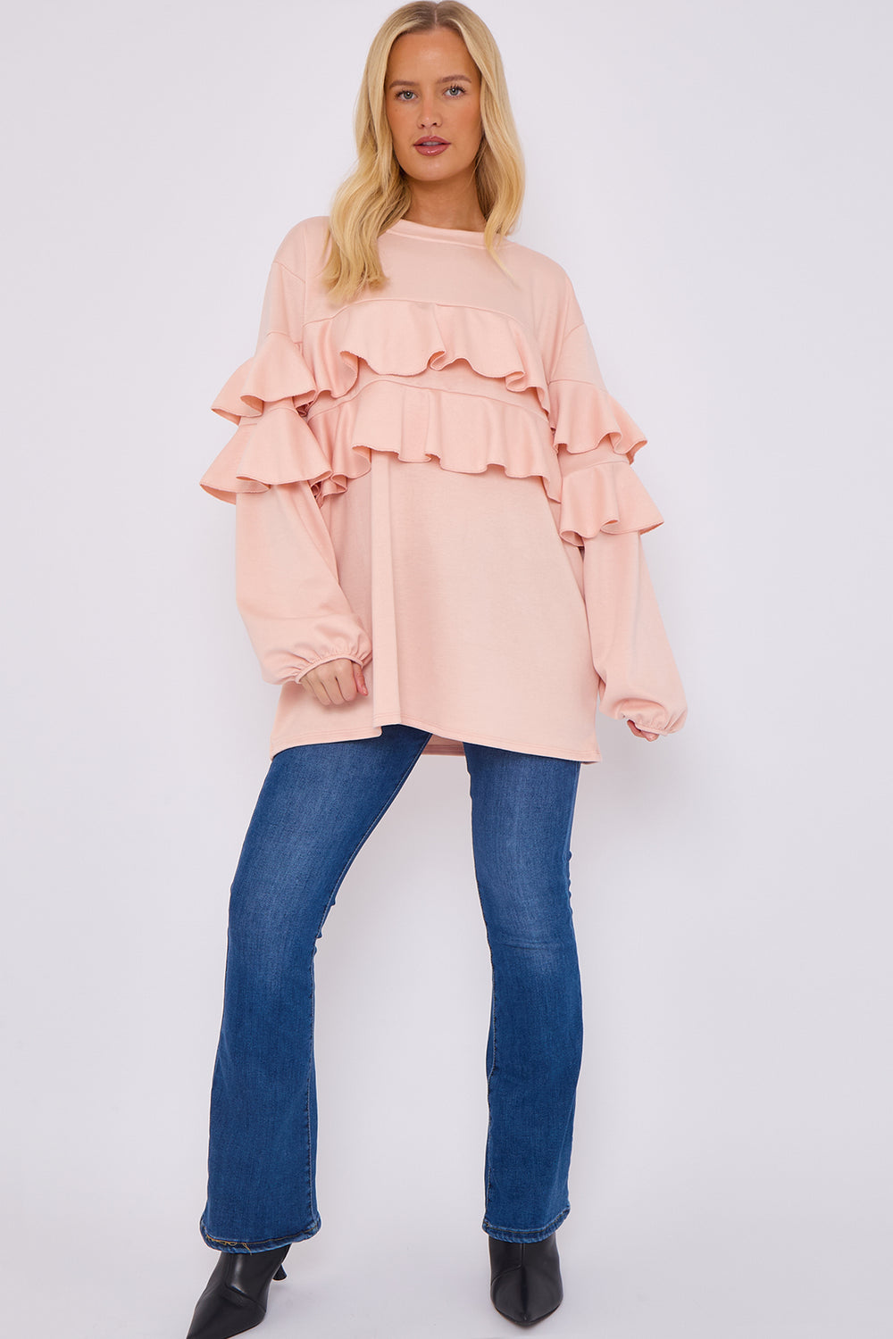 FRILL FRONT DETAIL OVERSIZED SWEAT (15068953608576)