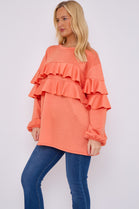 FRILL FRONT DETAIL OVERSIZED SWEAT (15068948464000)