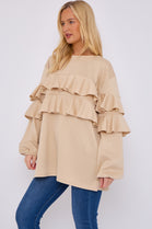 FRILL FRONT DETAIL OVERSIZED SWEAT (15068954165632)