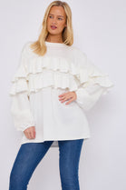 FRILL FRONT DETAIL OVERSIZED SWEAT (15068952822144)