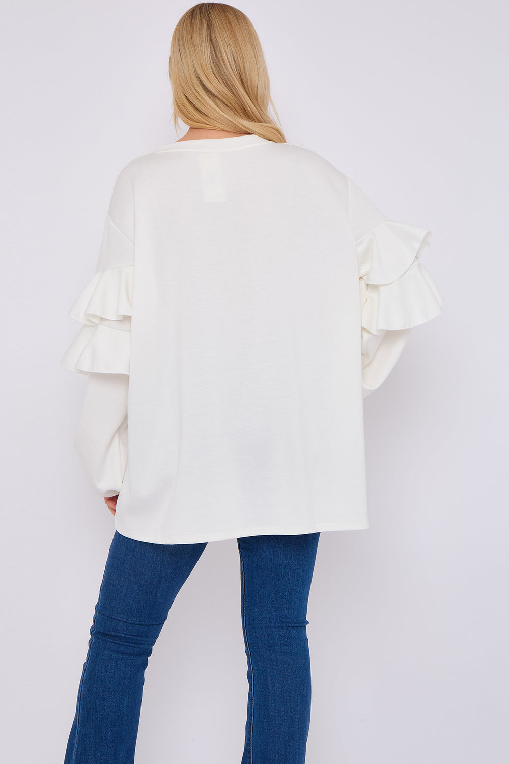 FRILL FRONT DETAIL OVERSIZED SWEAT (15068952822144)