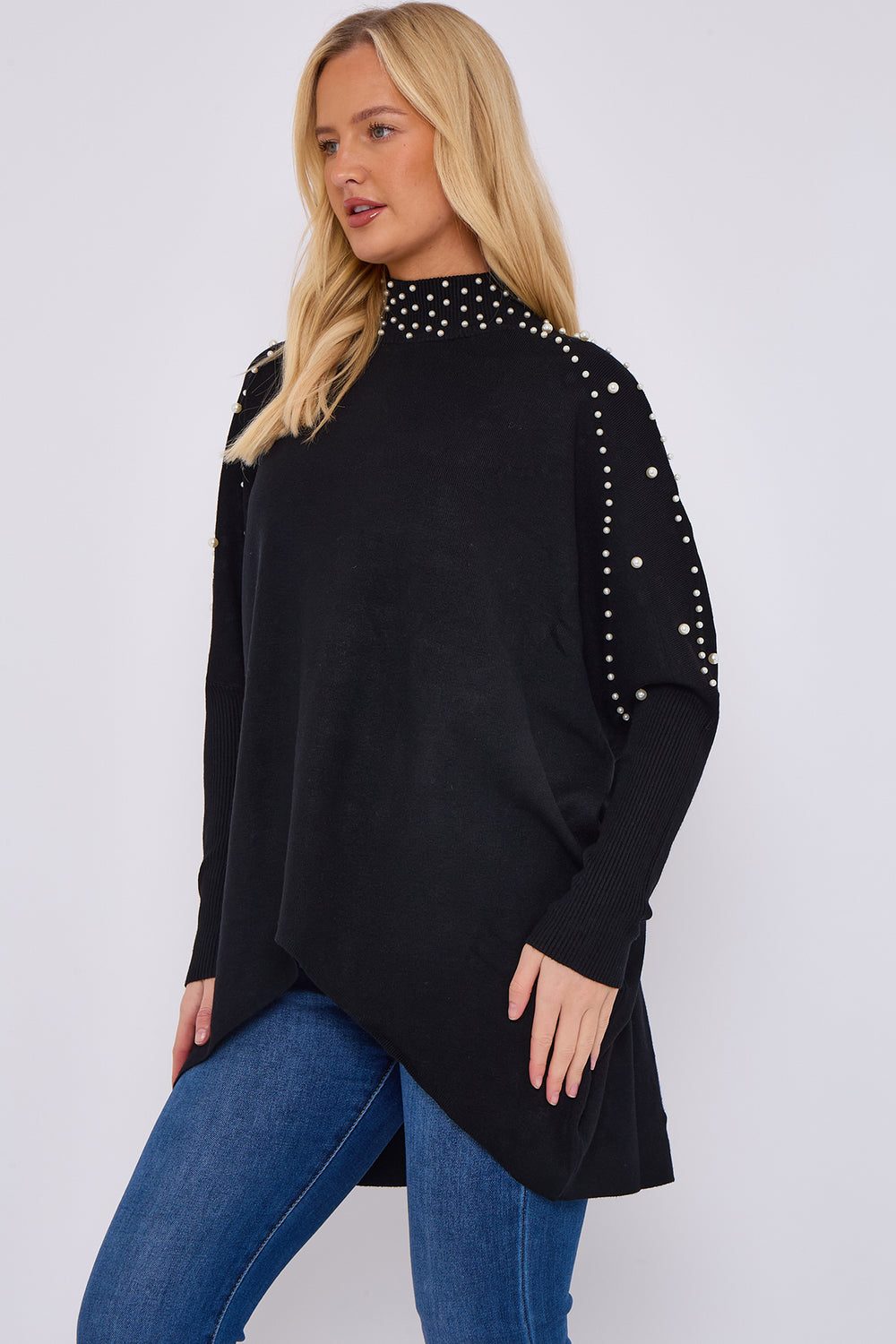 PEARL EMBELLISHED HIGHNECK JUMPER (15066357858688)