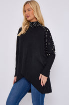 PEARL EMBELLISHED HIGHNECK JUMPER (15066357858688)