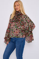 RUFFLE PRINTED BLOUSE (15068965339520)