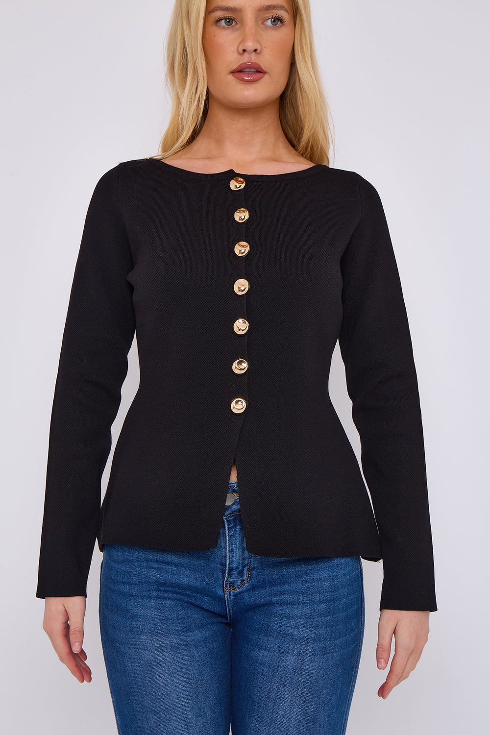 DETAIL GOLD BUTTON JUMPER (15068972450176)