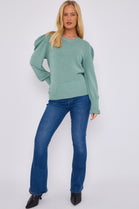 NECK DETAIL PUFF SLEEVE JUMPER (15069028876672)