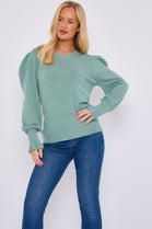 NECK DETAIL PUFF SLEEVE JUMPER (15069028876672)