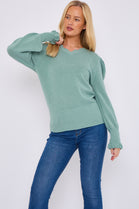 NECK DETAIL PUFF SLEEVE JUMPER (15069028876672)