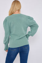 NECK DETAIL PUFF SLEEVE JUMPER (15069028876672)