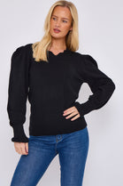 NECK DETAIL PUFF SLEEVE JUMPER (15069027926400)