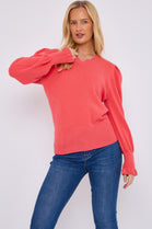 NECK DETAIL PUFF SLEEVE JUMPER (15069031399808)