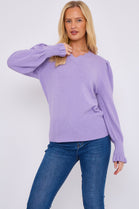 NECK DETAIL PUFF SLEEVE JUMPER (15069024092544)