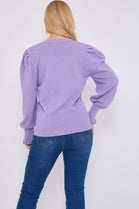 NECK DETAIL PUFF SLEEVE JUMPER (15069024092544)