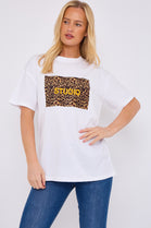 LEOPARD PATCH SLOGAN T-SHIRT (15069011804544)