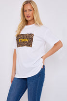 LEOPARD PATCH SLOGAN T-SHIRT (15069011804544)