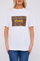 LEOPARD PATCH SLOGAN T-SHIRT (15069011804544)