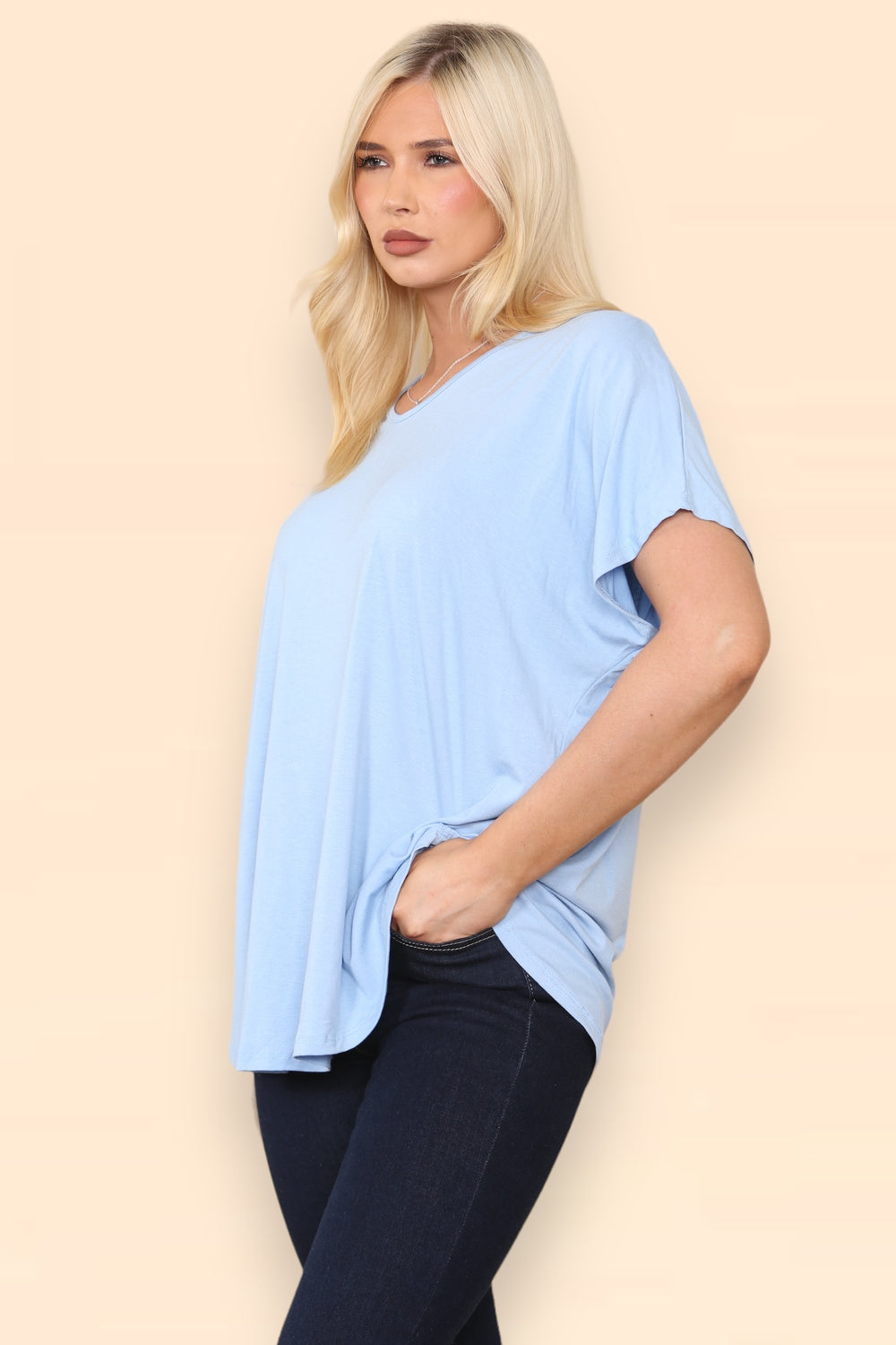 CAP SLEEVE OVERSIZED TOP (8279607935224) (8638413865208)