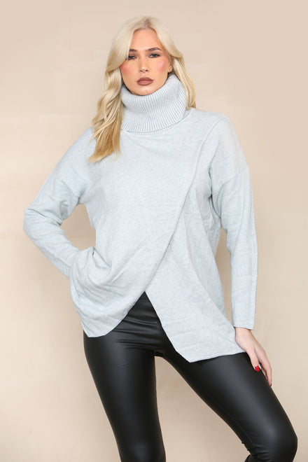 TURTLE NECK WRAP JUMPER (8220399993080)