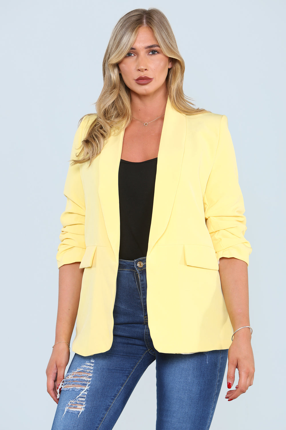 Copy of BASIC PLUS SIZE  SLEEVED BLAZER (7994092945656)