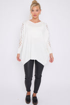 SLEEVE EMBELISHED MESH JUMPER (8646638141688)