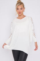 SLEEVE EMBELISHED MESH JUMPER (8646638141688)