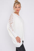 SLEEVE EMBELISHED MESH JUMPER (8646638141688)