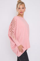 SLEEVE EMBELISHED MESH JUMPER (8646635618552)