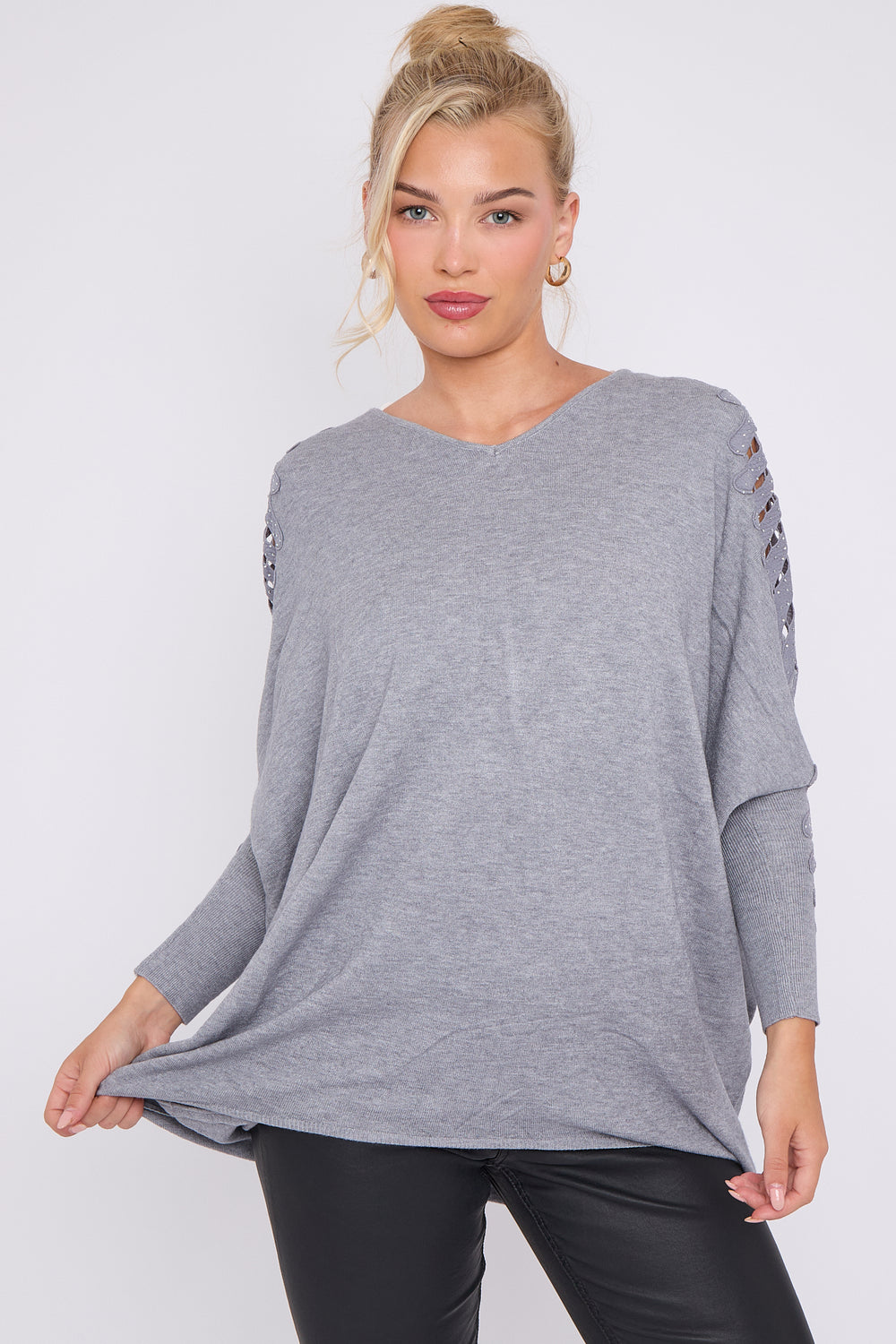 SLEEVE EMBELISHED MESH JUMPER (8646644793592)