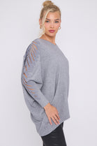 SLEEVE EMBELISHED MESH JUMPER (8646644793592)