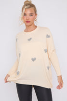 HEART EMBELLISHED JUMPER (8646657671416) (8698593706232)