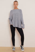 EMILY PATTERN SLEEVE PLAIN JUMPER (8041089630456)