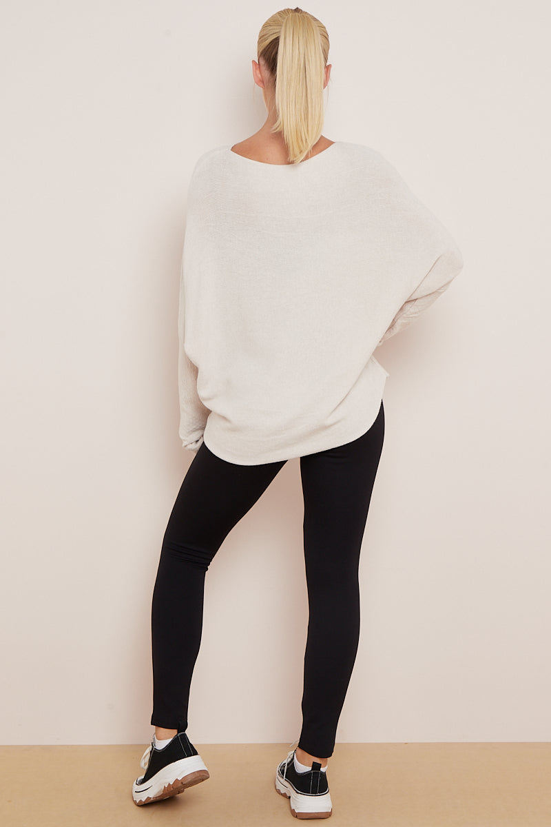 EMILY PATTERN SLEEVE PLAIN JUMPER (8041089859832)