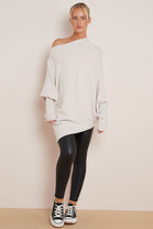 EMILY PATTERN SLEEVE OVERSIZED JUMPER (8043031560440) (8080514121976) (8718321647864)