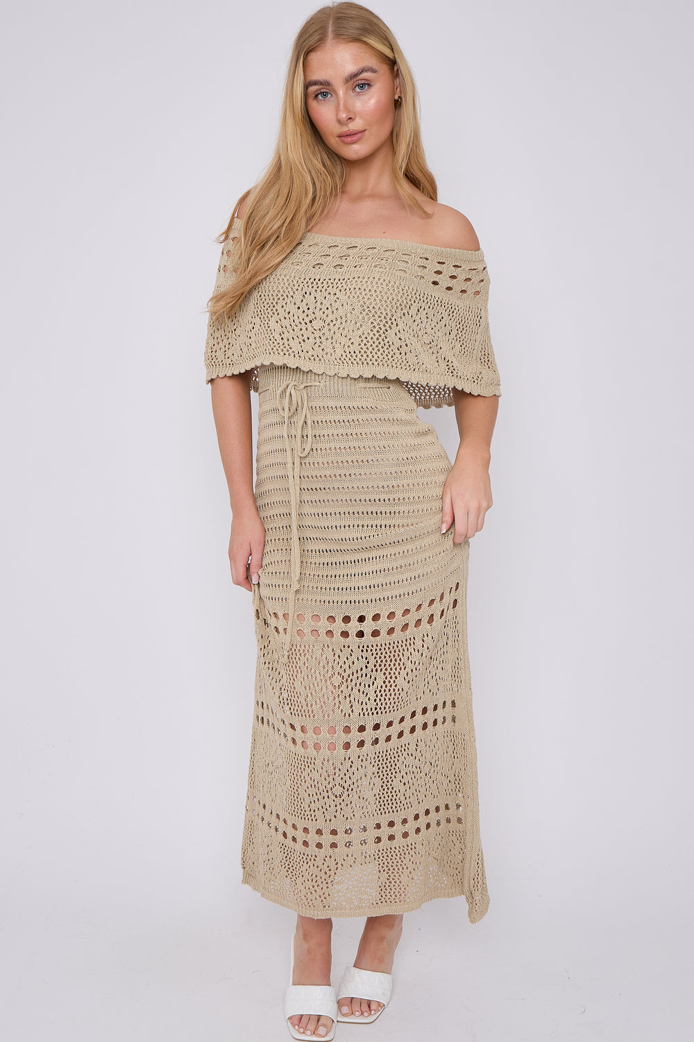 KNITTED OFF SHOULDER MAXI (8589678805240)