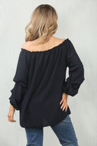 RUCHED SLEEVE OFF SHOULDER BLOUSE (15095588389248)