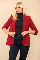 BASIC PLUS SIZE  SLEEVED BLAZER (14668969804160)