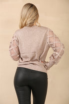 LACE PATTERN SLEEVE JUMPER (14960244818304)