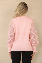 LACE PATTERN SLEEVE JUMPER (15068876996992)