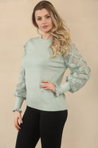 LACE PATTERN SLEEVE JUMPER (15068876308864)