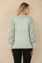 LACE PATTERN SLEEVE JUMPER (15068876308864)