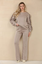 FRILL SLEEVE FLARE JOGGER SET (15069064069504)