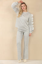 FRILL SLEEVE FLARE JOGGER SET (15069063381376)