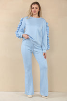 FRILL SLEEVE FLARE JOGGER SET (15069065085312)