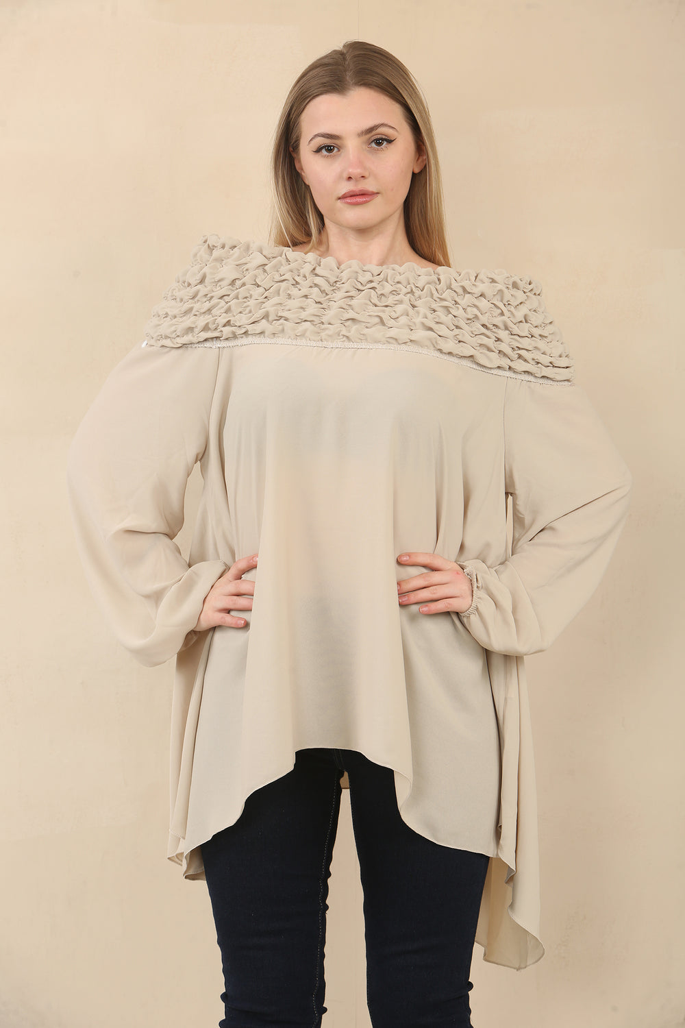 OFF SHOULDER OVERSIZED BLOUSE (15073416708480)