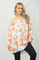 FLORAL PUFF SLEEVE BLOUSE (15095632986496)