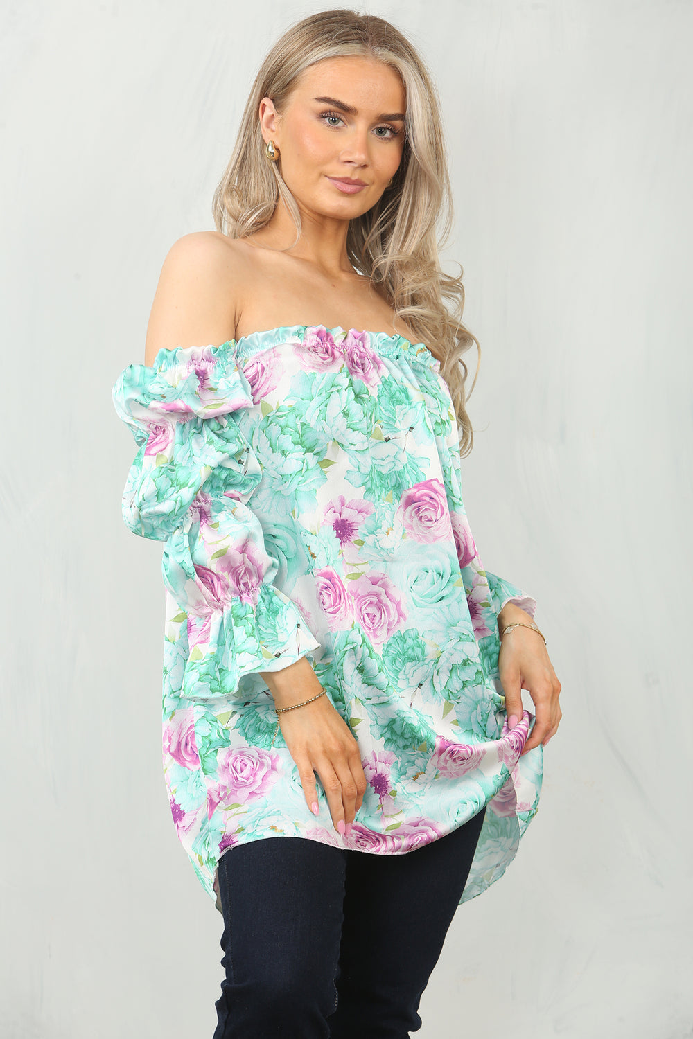 FLORAL PUFF SLEEVE BLOUSE (15095623844224)