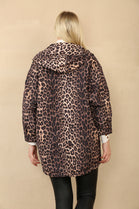 LEOPARD ZIP DETAIL HOODED COAT (14671496937856)