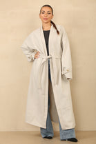 BELTED GOLD BUTTON LONG COAT (8785576722680)